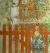 Carl Larsson staketet-vid staketet Sweden oil painting artist